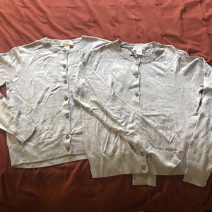 Light gray fine knit cardigan